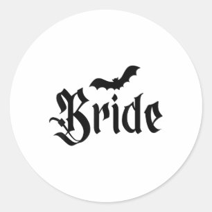 Halloween Wedding Spooky Bride Groom Couple Matchi Classic Round Sticker