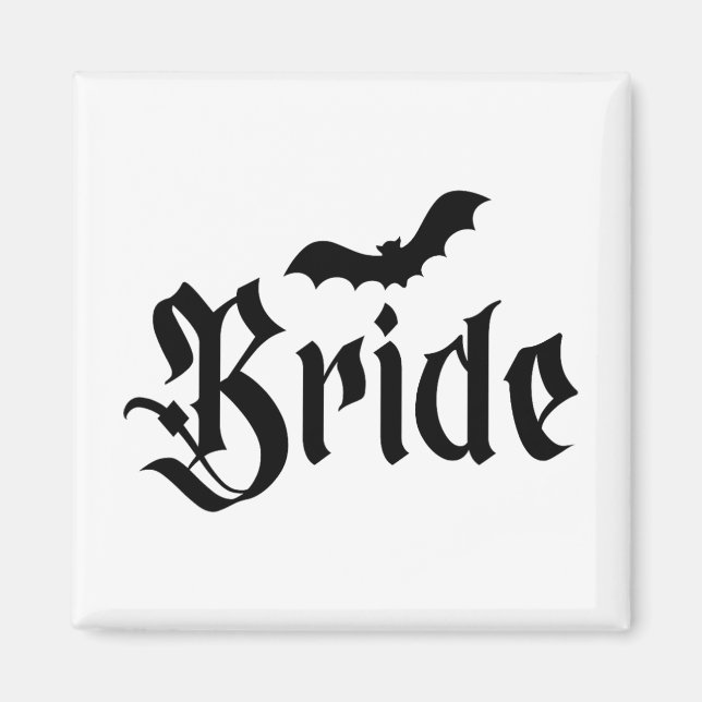 Halloween Wedding Spooky Bride Groom Couple Matchi Magnet (Front)