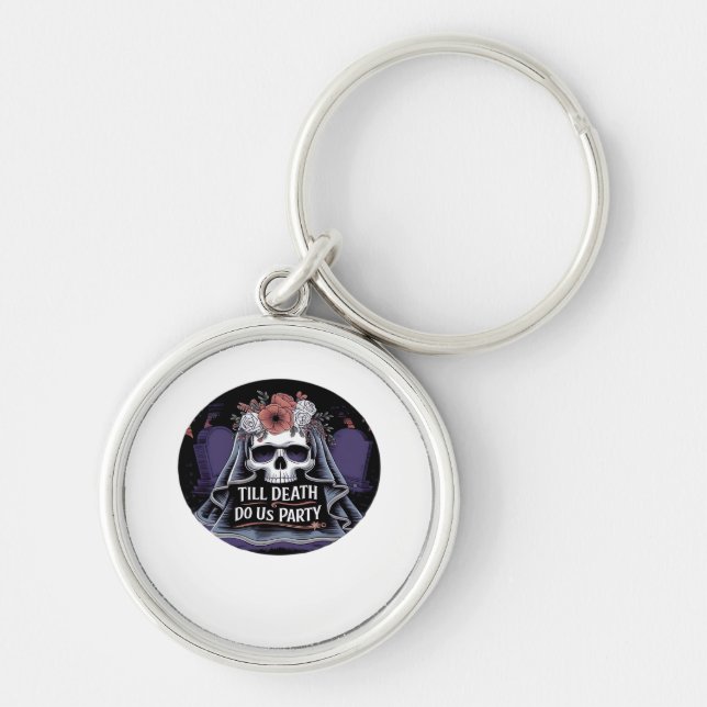 Halloween Wedding Spooky Wedding Halloween Party T Key Ring (Front)
