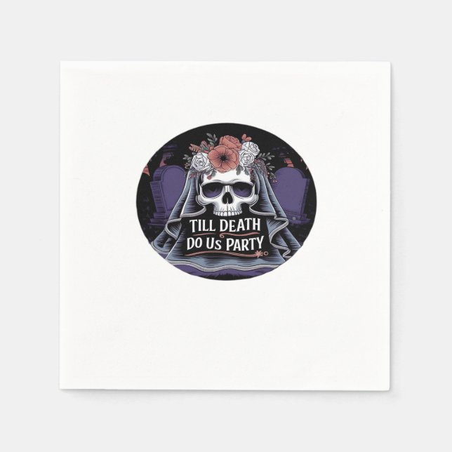 Halloween Wedding Spooky Wedding Halloween Party T Napkin (Front)