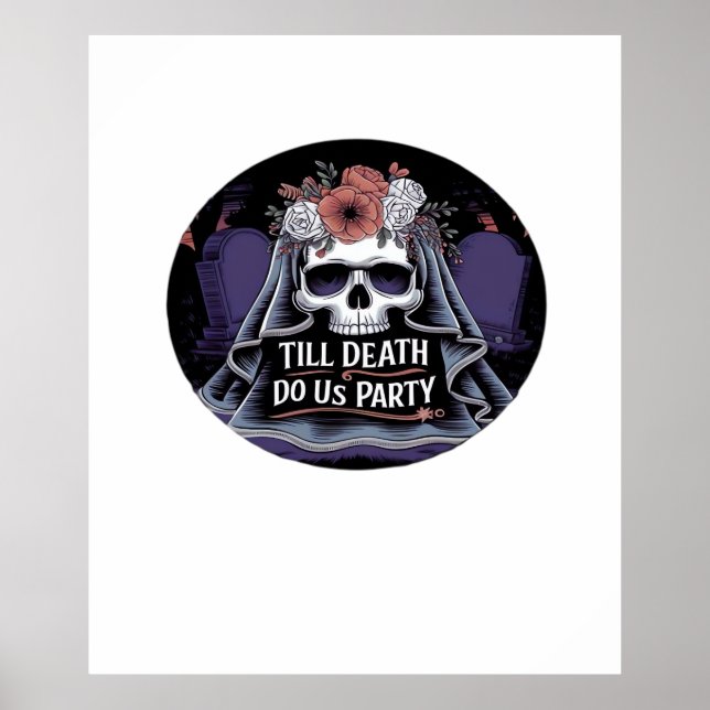 Halloween Wedding Spooky Wedding Halloween Party T Poster (Front)