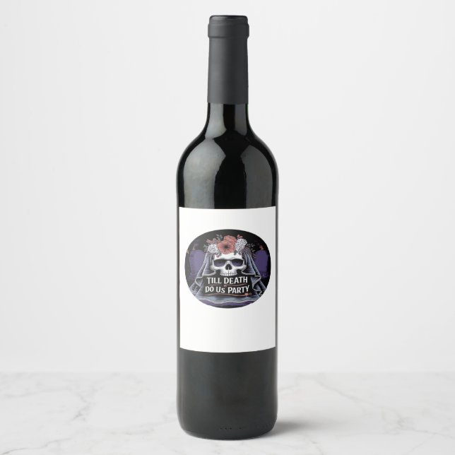 Halloween Wedding Spooky Wedding Halloween Party T Wine Label (Front)