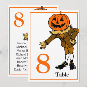 Halloween Wedding Table Number Card 5 x 7