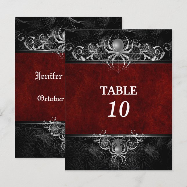 halloween wedding  Table Number Postcard (Front/Back)