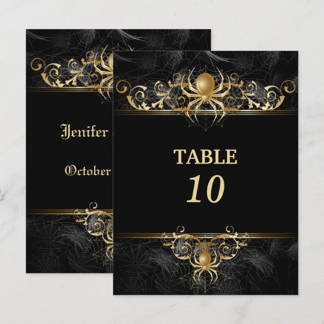 halloween wedding Table Number Postcard (Front/Back)