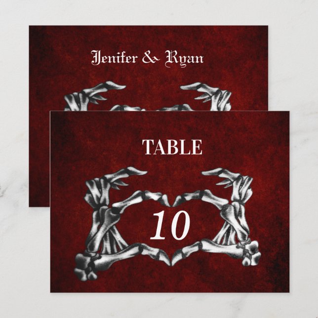 halloween wedding  Table Number Postcard (Front/Back)