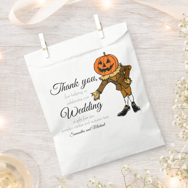 Halloween Wedding Thank You Gift Bag Custom Names (Clipped)