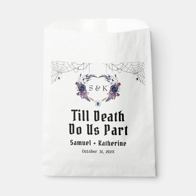 Halloween Wedding Till Death Do Us Part Favour Bags (Front)