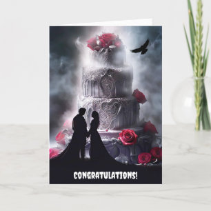 Halloween Wedding with Gothic Cake and Wedding  Card