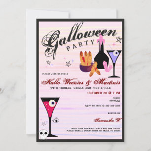 Halloween Weenies & Martinis Spooky Ghoul Night Invitation