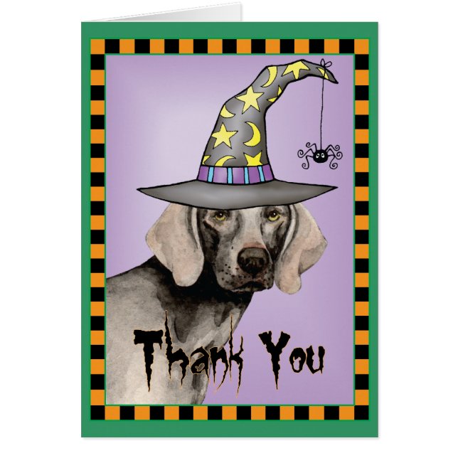 Halloween Weimaraner Thank You Card (Front)
