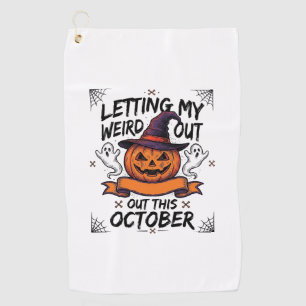 Halloween Weird Shirt With Pumpkin Ghosts_1 Golf Towel
