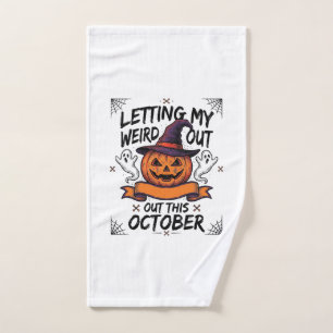 Halloween Weird Shirt With Pumpkin Ghosts_1 Hand Towel