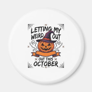 Halloween Weird Shirt With Pumpkin Ghosts_1 Magnet