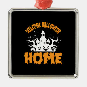 Halloween Welcome Halloween Home Birthday Metal Tree Decoration