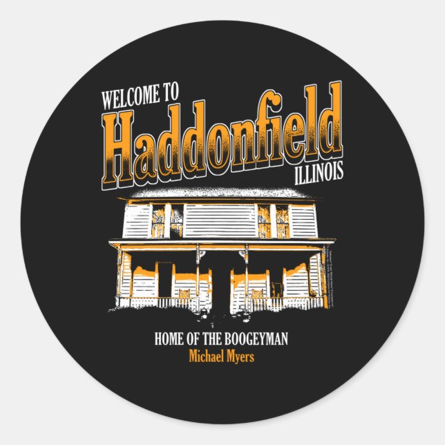 Halloween Welcome To Haddonfield Classic Round Sticker (Front)