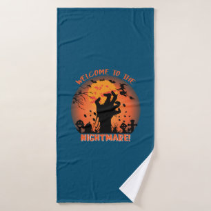 Halloween Welcome To The Nightmare Bath Towel