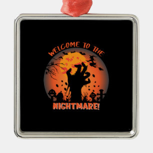Halloween Welcome To The Nightmare Metal Tree Decoration