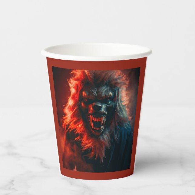Halloween - Werewolf 4 Paper Cups (Front)