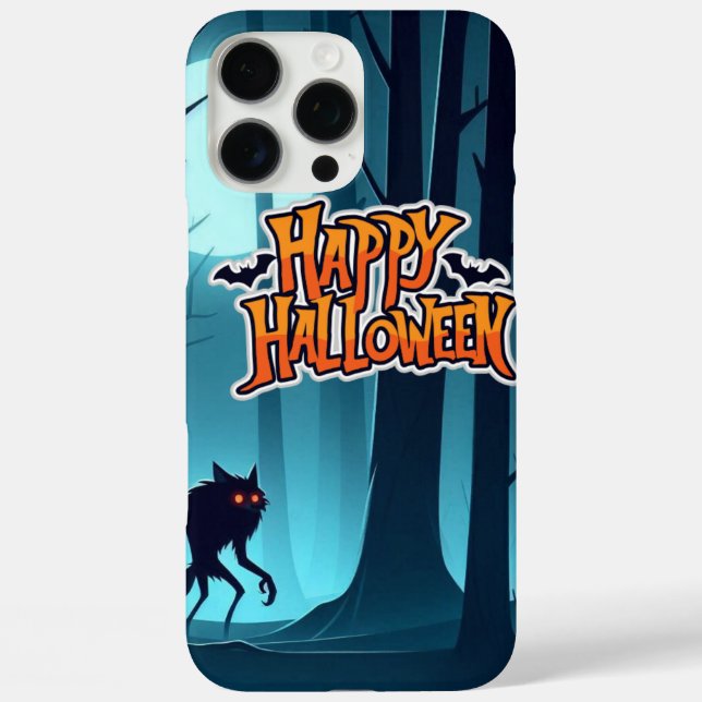 Halloween werewolf and pumpkins Case-Mate iPhone case (Back)