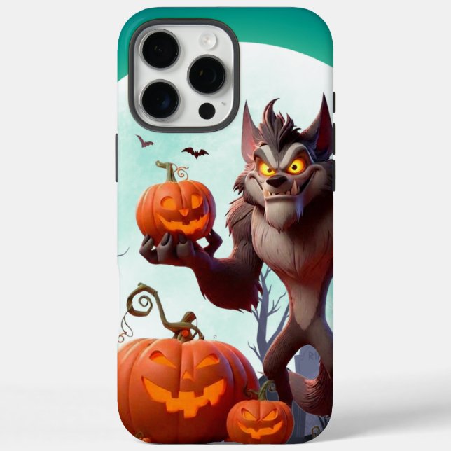 Halloween werewolf and pumpkins Case-Mate iPhone case (Back)