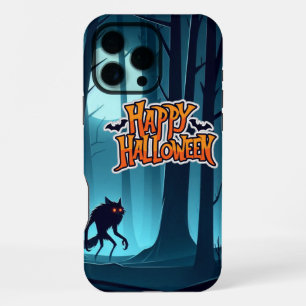 Halloween werewolf and pumpkins iPhone 16 pro max case