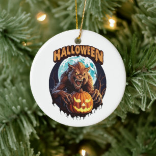 Halloween Werewolf Ceramic Tree Decoration