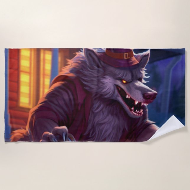 Halloween/werewolf/fall/autumn Beach Towel (Front)
