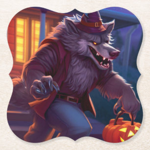Halloween/werewolf/fall/autumn Paper Coaster