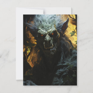 Halloween Werewolf Postcard