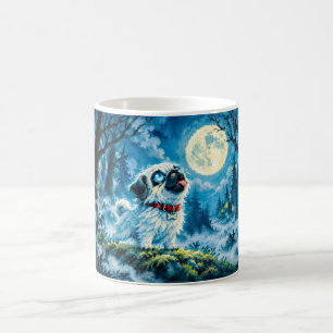 Halloween Werewolf Pug Howling at Moon Coffee Mug
