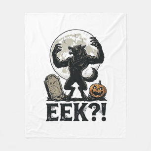 Halloween Werewolf Shirt Vintage Engraving Moon Gr Fleece Blanket