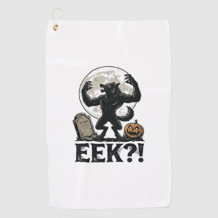 Halloween Werewolf Shirt Vintage Engraving Moon Gr Golf Towel