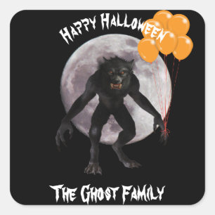 Halloween Werewolf Square Sticker