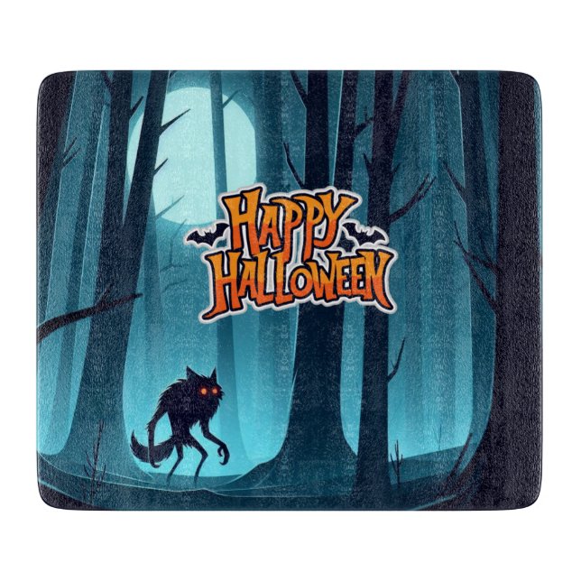 Halloween werewolf woods cutting board (Front)