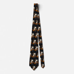Halloween West Highland White Terrier Pumpkins Tie