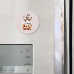 Halloween Western Brown Cowboy Ghost Pumpkin Magnet