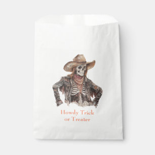 Halloween Western Brown Cowboy Skeleton Favour Bags