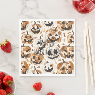 Halloween Western Cowboy Cowgirl Pumpkins Napkin