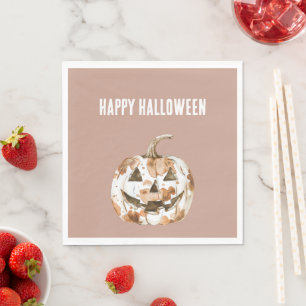 Halloween Western Cowgirl Cowboy Orange Pumpkin Napkin
