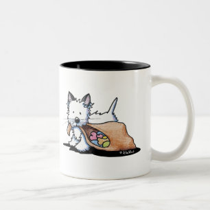 Halloween Westie Dog Cat Two-Tone Coffee Mug