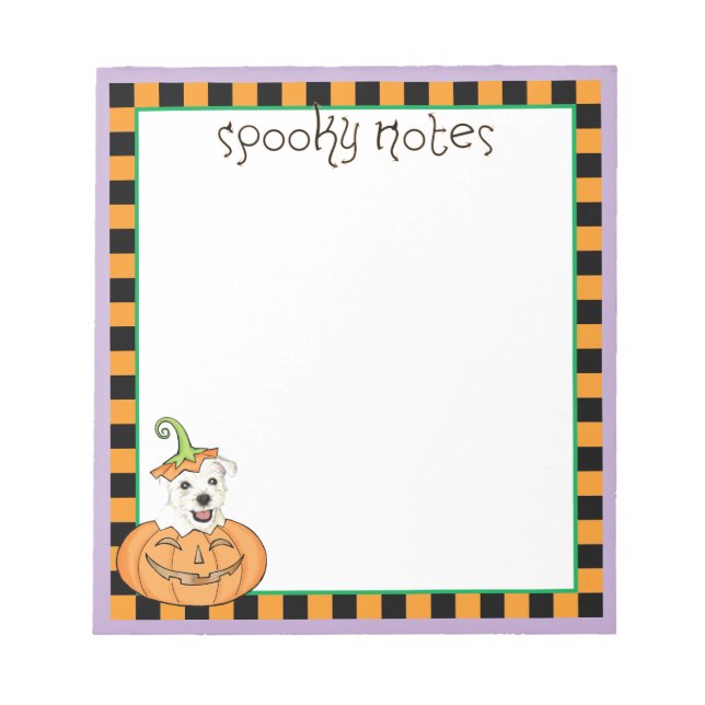 Halloween Westie Notepad (Front)