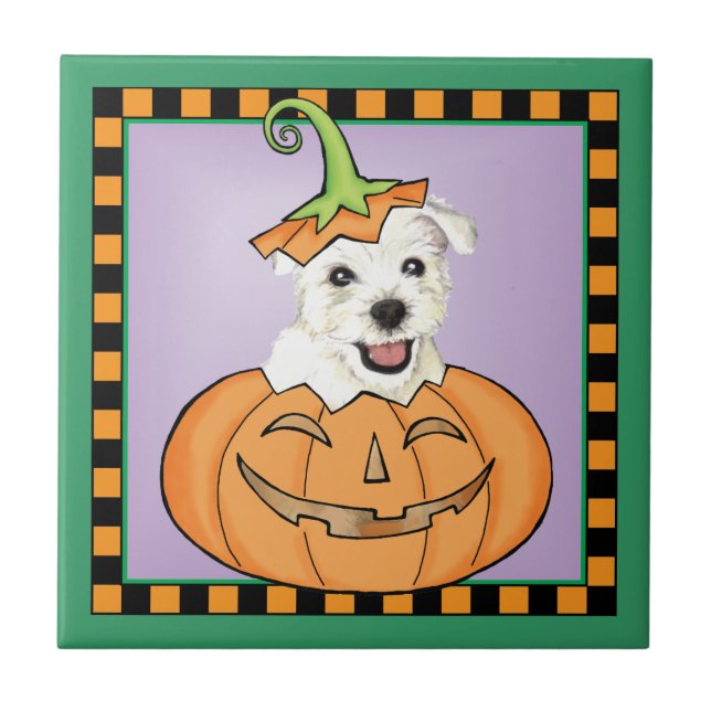 Halloween Westie Tile (Front)