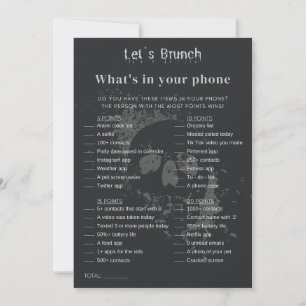 Halloween What's In Your Phone Brunch Party Game Invitation