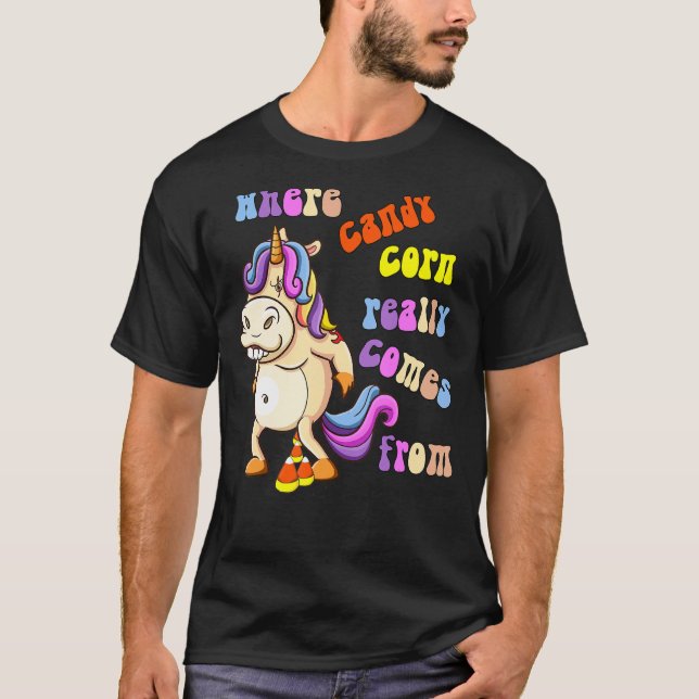 Halloween  Where Candy Corn Really Comes From Adul T-Shirt (Front)
