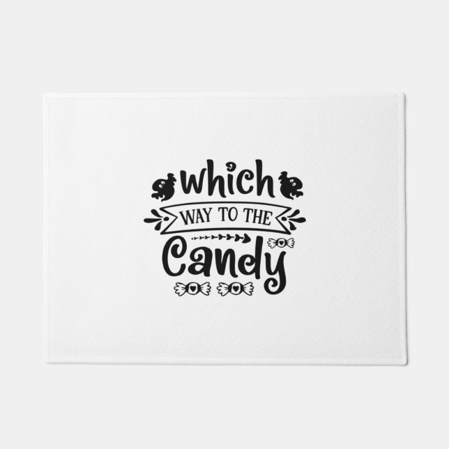Halloween Which Way To The Candy Birthday Doormat (Front)