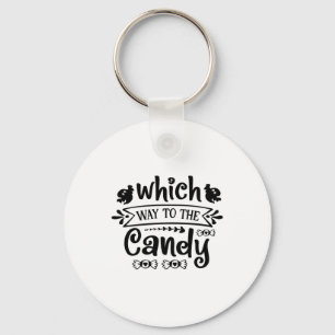 Halloween Which Way To The Candy Birthday Key Ring