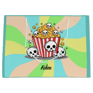 Halloween whimsical pattern kid's name Lollies Large Gift Bag