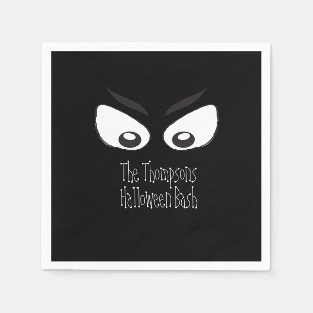 Halloween Whimsical Simple Cute Ghost Eye Napkin (Front)