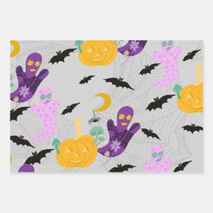 Halloween Whimsy Wrapping Paper Sheet